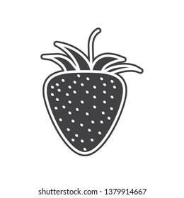 Vector Strawberry icon. Element of Fruits and vegatables for mobile concept and web apps icon. Glyph, flat icon for website design and development, app development