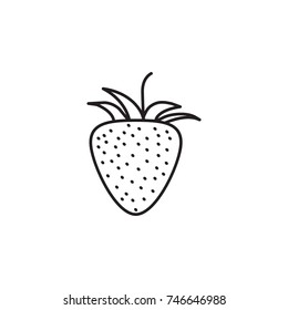 Vector Strawberry icon. Farm fruit element. Premium quality graphic design. Signs, outline symbols collection, simple thin line icon for websites, web design, mobile app, info graphics
