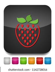 vector strawberry icon, fresh strawberry fruit