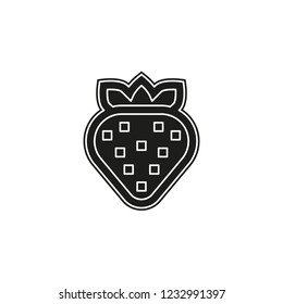 vector strawberry icon, fresh strawberry fruit