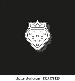 vector strawberry icon, fresh strawberry fruit