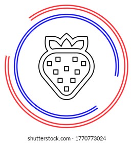 vector strawberry icon, fresh strawberry fruit. Thin line pictogram - outline editable stroke