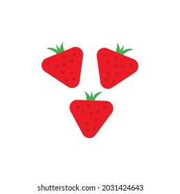 ilustración de fresa vectorial o caricatura de imágenes de fresa