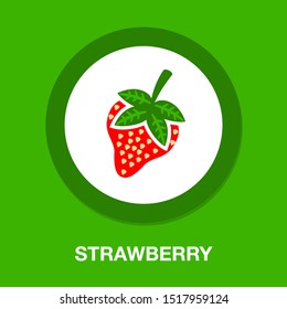 vector strawberry illustration isolated - healthy fresh fruit symbol, natural sign