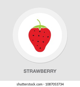 Vector Strawberry Illustration, Sweet Nutrition Symbol - Fresh, Healthy And Organic