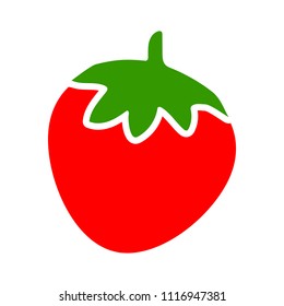 Vector Strawberry Illustration, Sweet Nutrition Symbol - Fresh, Healthy And Organic