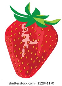 vector strawberry isolated on white background
