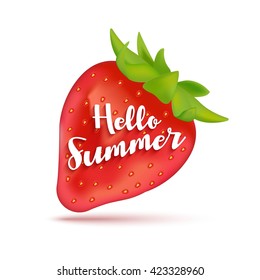 Vector strawberry isolated on white background.