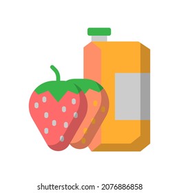 Vector strawberry juice flat icon, food and drink related 64x64 Pixel, whitebackground