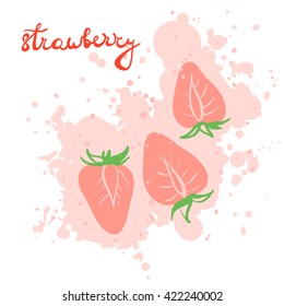 Vector Strawberry made like watercolor 