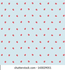 Vector Strawberry pattern. Background with blue color. vector