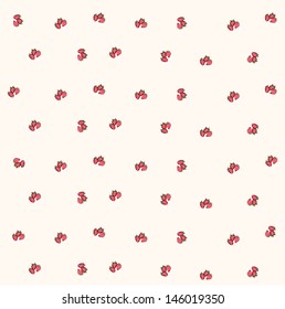 Vector Strawberry pattern. Background with brownish color. vector 