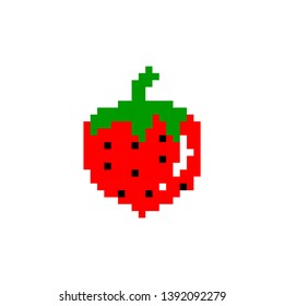 Vector Strawberry pixel art color
