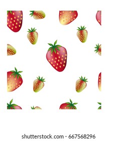 Vector strawberry. Seamless pattern. Design background for tea, juice, natural cosmetics, candies with strawberry filling, farmers market, health products, for textile, wrapping paper.