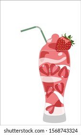 a vector of strawberry smoothei.