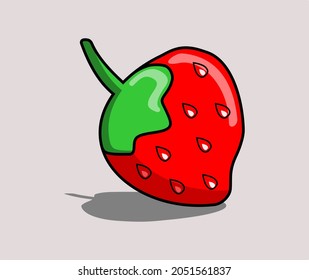 vector of strawberry sweet cartoon