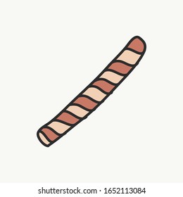 Vector of a straw-shaped cookie to decorate smoothies or other drinks