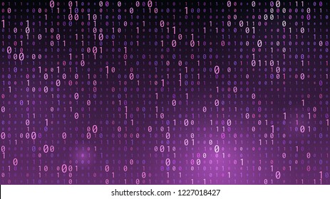 Vector streaming binary code background.