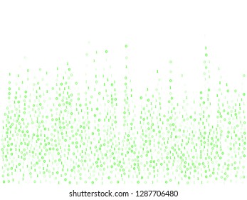 Vector streaming binary code background. Hacker coding concept, row matrix vector. Data technology computer backdrop. Binary numbers 1, 0. Zero, one numbers cyber monday sale background.