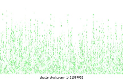 Vector streaming binary code background. Big data concept, neon row matrix vector. Data technology computer backdrop. Binary numbers 1, 0. Zero, one numbers cyber monday sale background.