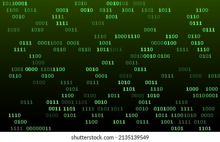 Fondo de código binario de streaming de vectores. Concepto de datos grandes, vector de matriz de filas de neón. Fondo informático de tecnología de datos. Números binarios 1, 0. Cero, un número de los antecedentes de venta de ciberlunes.