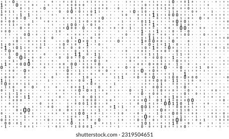 Vector streaming binary code background. Matrix background with numbers 1.0. Coding or hacking concept. Vector illustration.