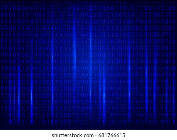 Vector streaming binary code background. Data and technology, decryption and encryption, computer background numbers 1,0. Coding or Hacker concept. Vector illustration