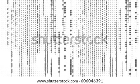 Vector streaming binary code background. Data and technology, decryption and encryption, computer background numbers 1,0. Coding or Hacker concept.  Vector illustration