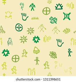 Vector streamless pattern with topographic icons