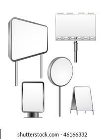 vector street billboards set