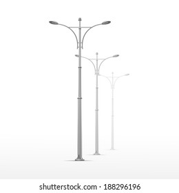 Vector Street Lamp Isolated on White Background