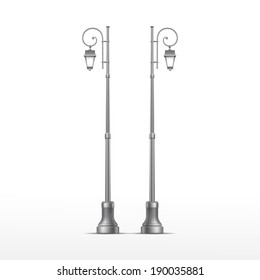 Vector Street Lamp Isolated on White Background