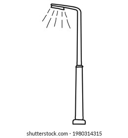 Vector Street Lamp Isolated on White Background. doodle style.