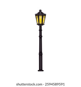 Vector street lamp on a white background. Street scenery and city architecture. Lighting in parks.