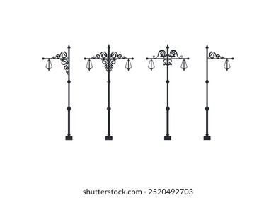 Vector street lamp silhouette for street lighting.