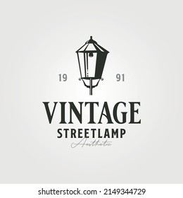 vector of street lamp vintage logo symbol illustration design