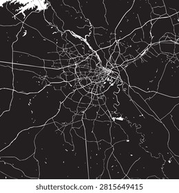Vector Street Map of Augusta Georgia – Black and White Minimalist City Road Map