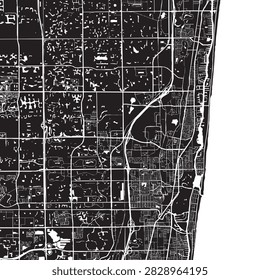 Vector Street Map of Boca Raton Florida Black and White Minimalist City Road Map