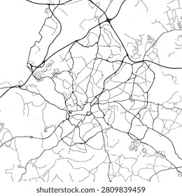 Vector Street Map of Bristol UK – Black and White Minimalist City Road Map