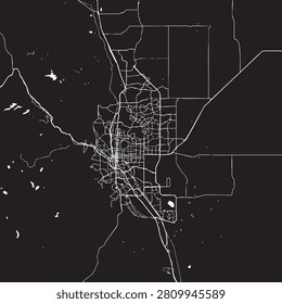 Vector Street Map of Colorado Springs Colorado – Black and White Minimalist City Road Map