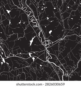 Vector Street Map of Concord New Hampshire Black and White Minimalist City Road Map