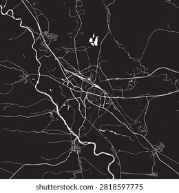 Vector Street Map of Craiova Romania Black and White Minimalist City Road Map