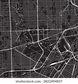 Vector Street Map of Dearborn Michigan Black and White Minimalist City Road Map