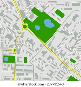 Vector street map of a fictional generic town