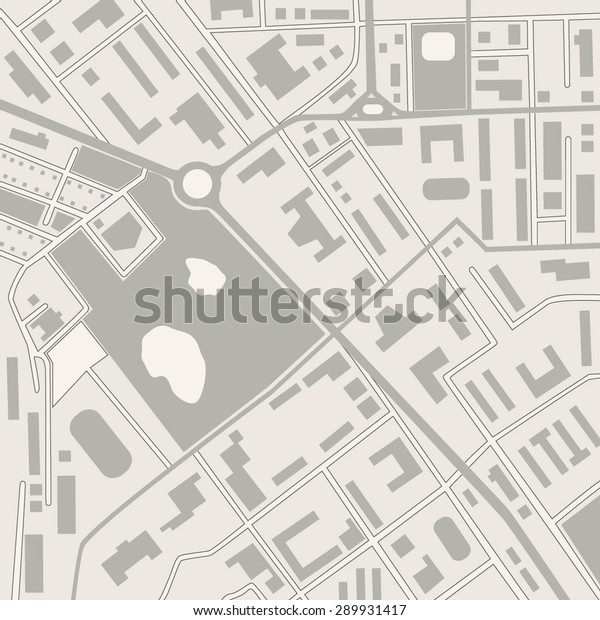 Vector Street Map Fictional Generic Town Stock Vector (Royalty Free