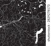 Vector Street Map of Havirov Czech Republic Black and White Minimalist City Road Map