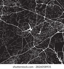 Vector Street Map of High Point North Carolina Black and White Minimalist City Road Map