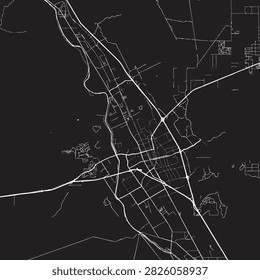 Vector Street Map of Las Cruces New Mexico Black and White Minimalist City Road Map