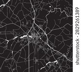 Vector Street Map of Milford Delaware Black and White Minimalist City Road Map
