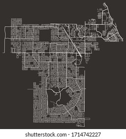 Vector street map of Palm Bay, Florida, USA, with major and minor roads from GPS traces